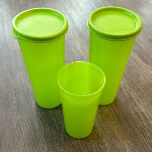 Green Tupperware Drink Tumblers